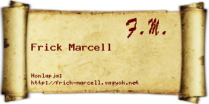 Frick Marcell névjegykártya